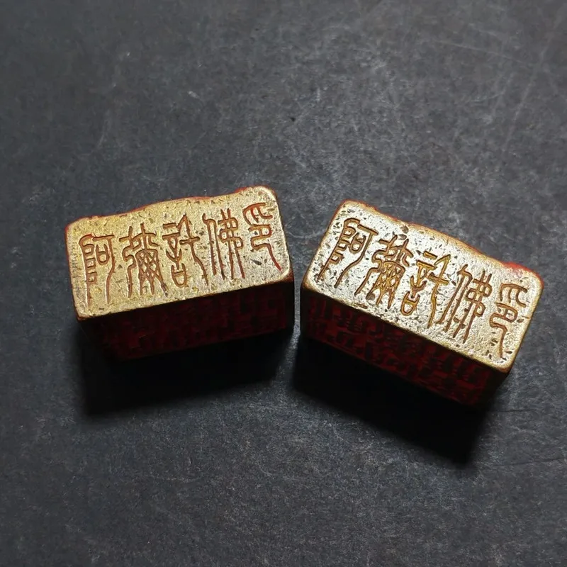 Corner stamp, antique collection ornament, seal engraving, calligraphy, brush painting
