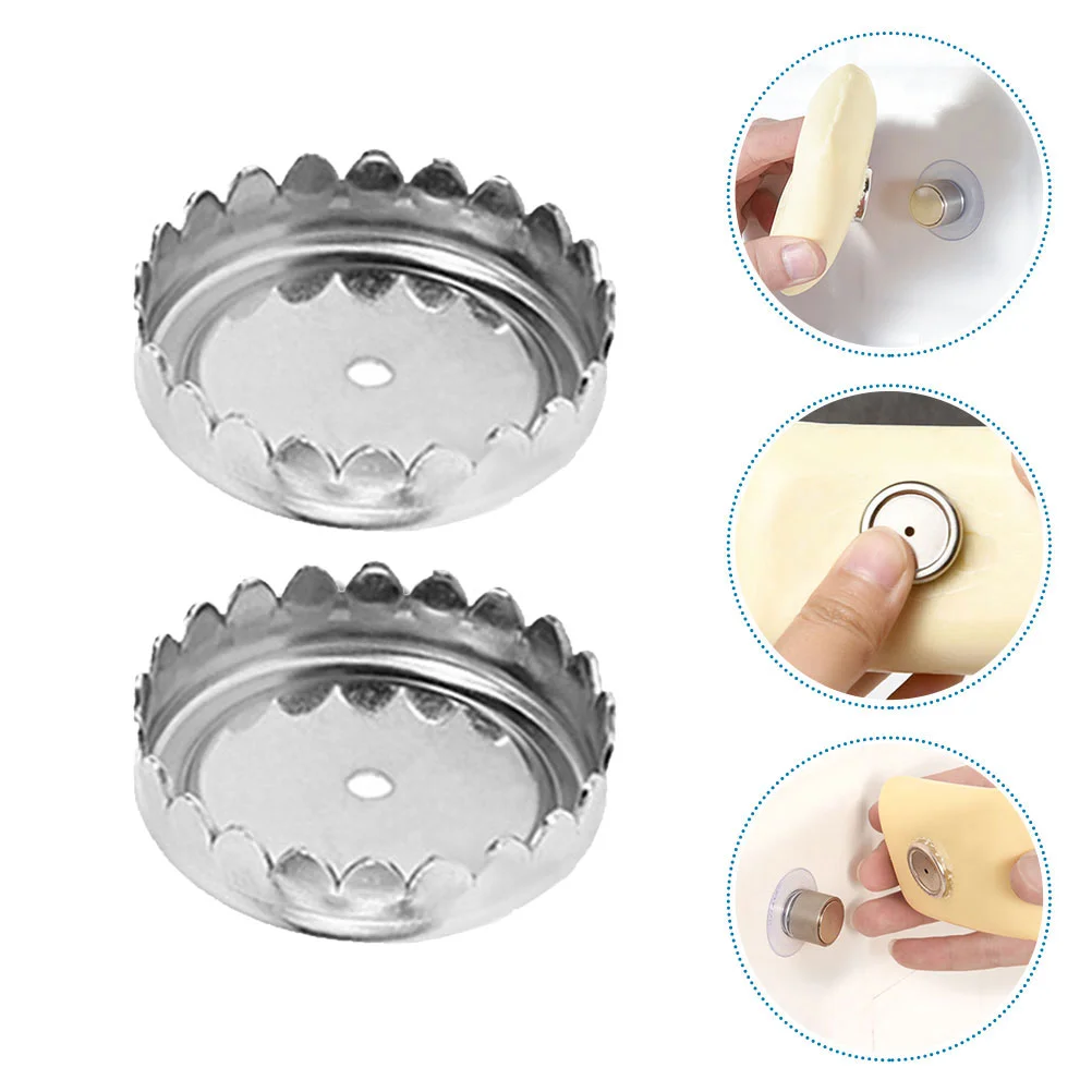 

2 Pcs Soap Suction Cup Wall Hanging Drying Holder Caps Accessory for Bathroom Stainless Steel
