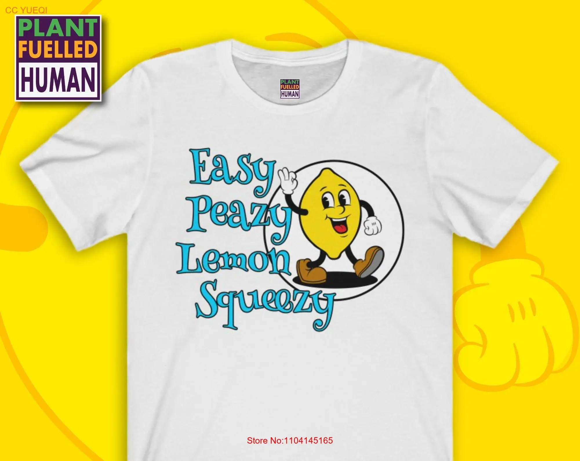 Easy Peazy Lemon Squeezy T Shirt Peasy Vegan For Her Plant Based Clothing long or short sleeves