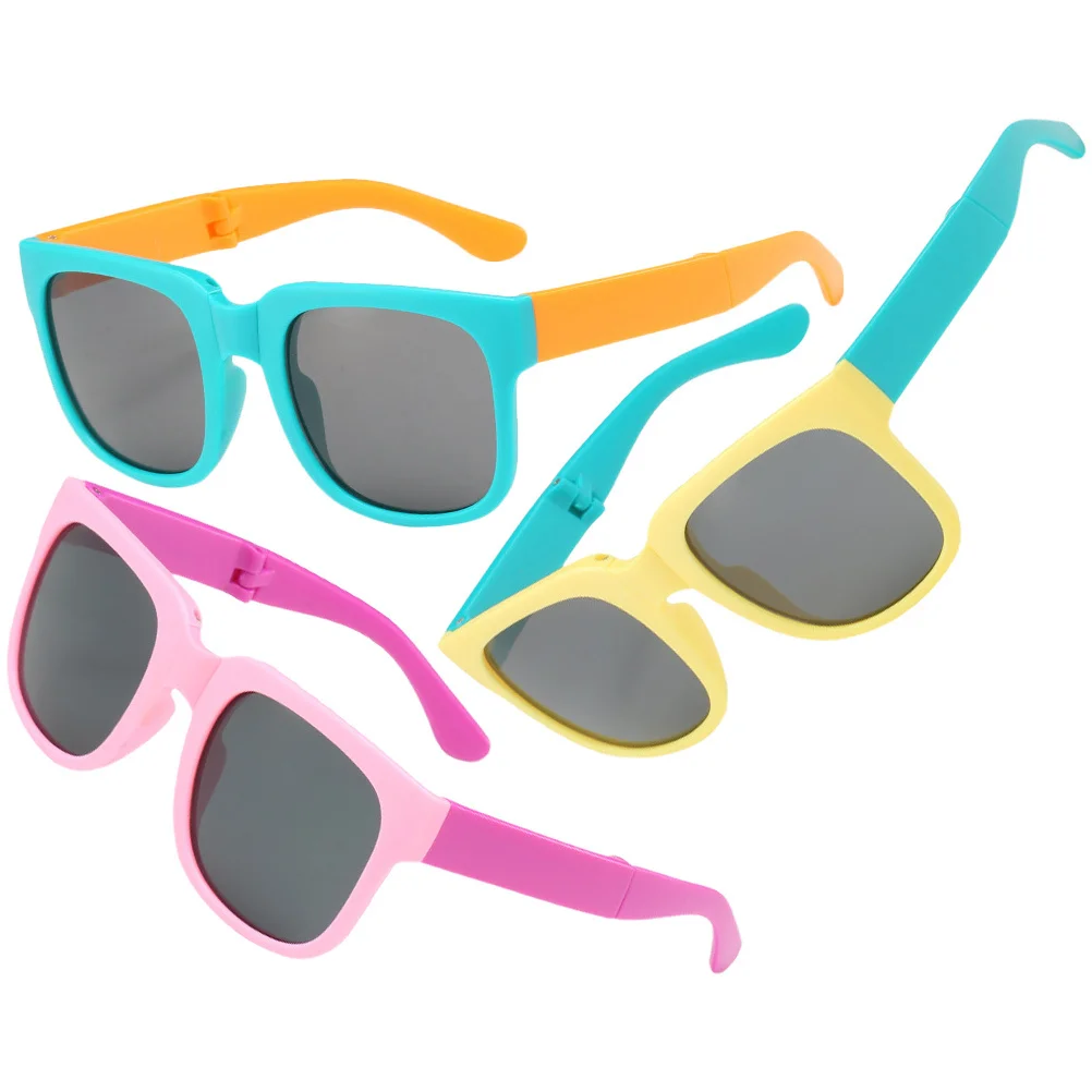

1pcs Kids Folding Sunglasses For Children Uv400 Protection Lightweight Design For Summer Beach Party Outdoor Use Cute Foldable