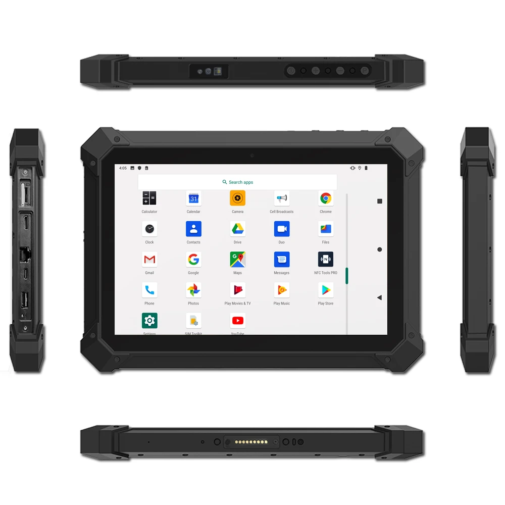 MS10 Inch Android 12.0 Rugged Industrial Tablet 6+128GB 4G LTE RJ45 Pogo Pin NFC USB Touch Screen Three Defense Rugged Tablet