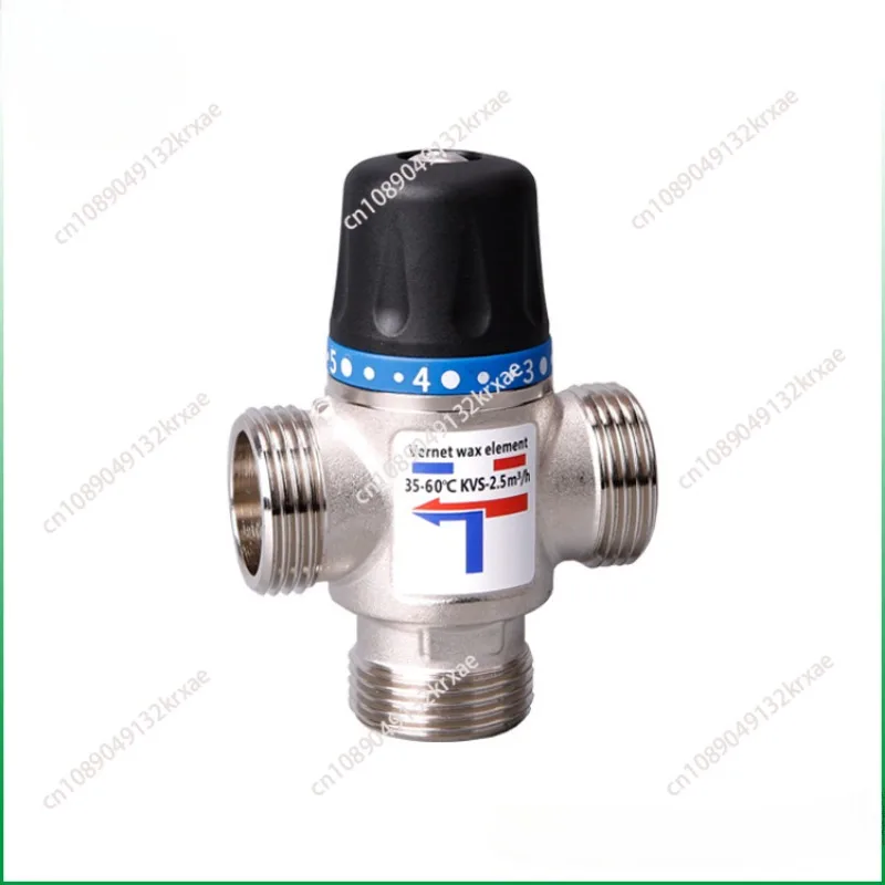 Brass nickel plated thermostatic valve, hot and cold water mixed thermostatic