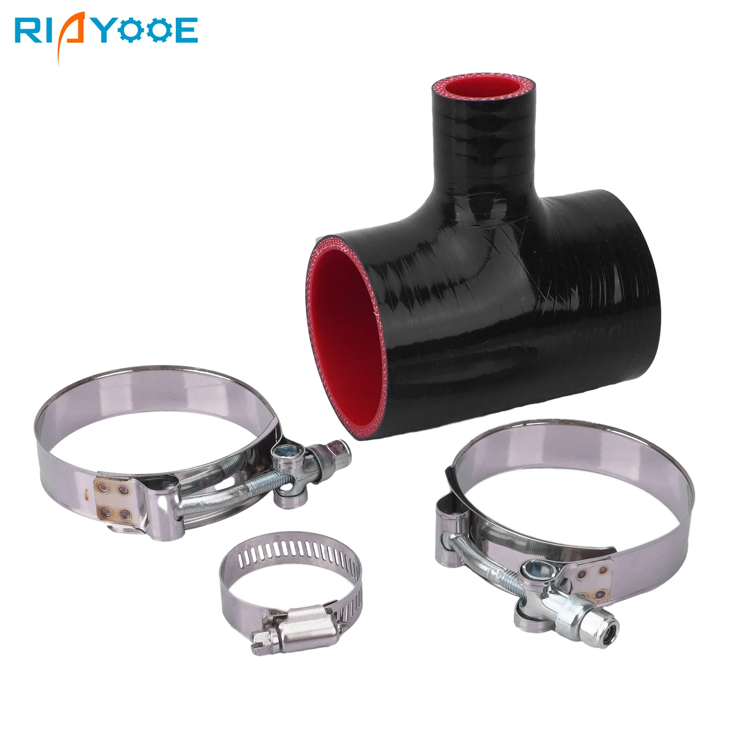 T-Piece Silicone Hose 51-76mm 3-Way BOV Blow Off Valve Adapter 4-Ply Coupler Sport ID 25/34mm Intercooler Kit Tube With Clamps