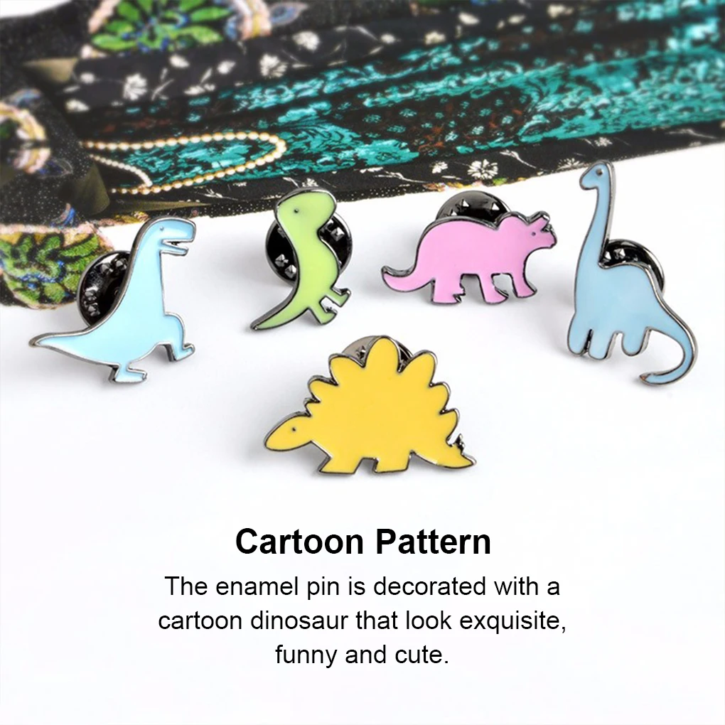 Brooches Cartoons Dinosaur Enamel Lapel Pins Back Badge Dress Clips Kids Children Party Favors Craft Accessories image 4