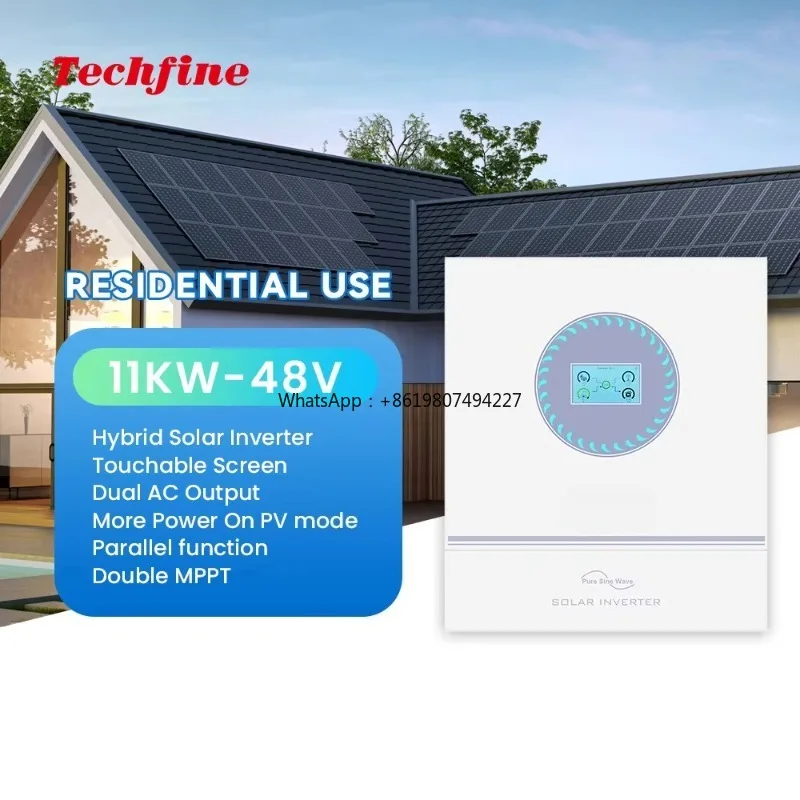 

Инвертор для систем накопления энергии с сенсорным экраном, 24В, 4кВт, высокочастотный, гибридный, MPPT, с одним выходом