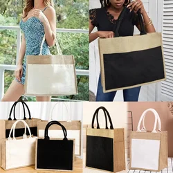 Vintage Grocery Bags Reusable Eco Jute Shopping Bag Large Capacity  Lightweight Summer Beach Shoulder Bags Multiple Styles