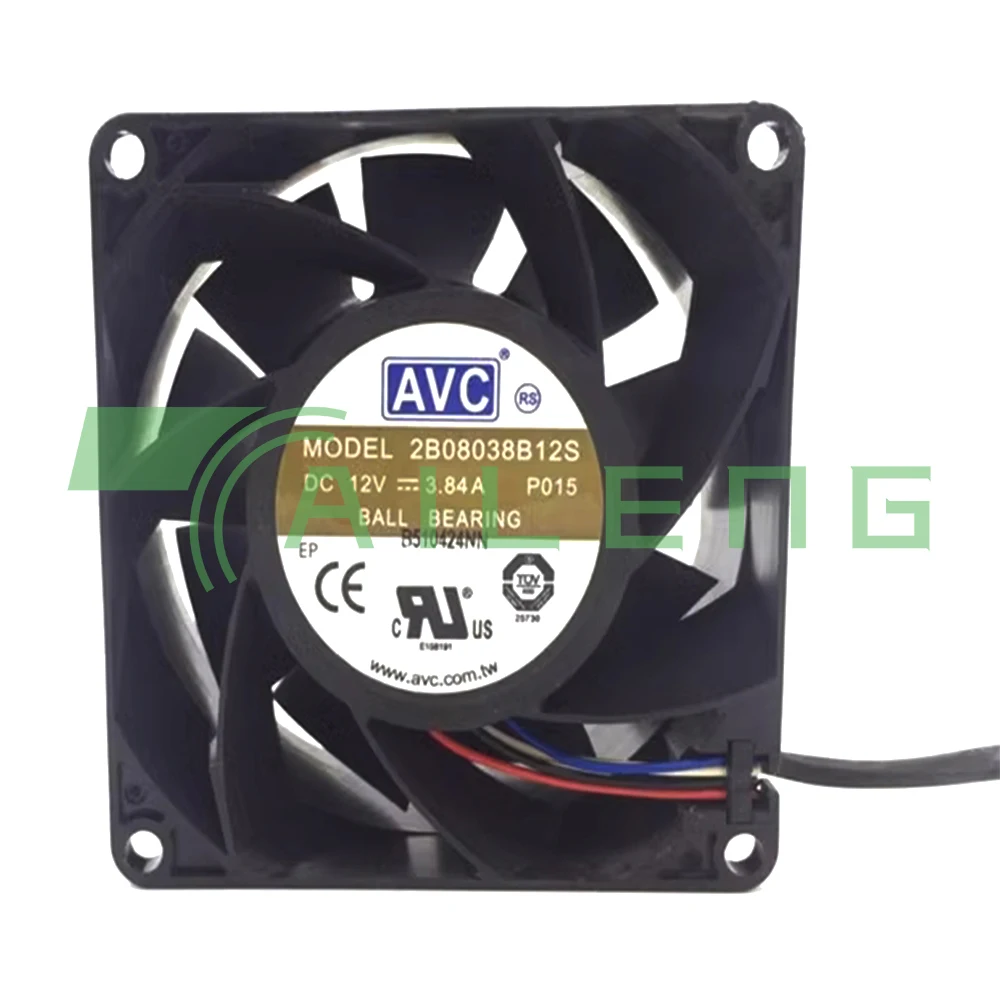 

New For AVC 80*80*38 8CM DC 12V 3.84A 2B08038B12S high speed violent cooling fan