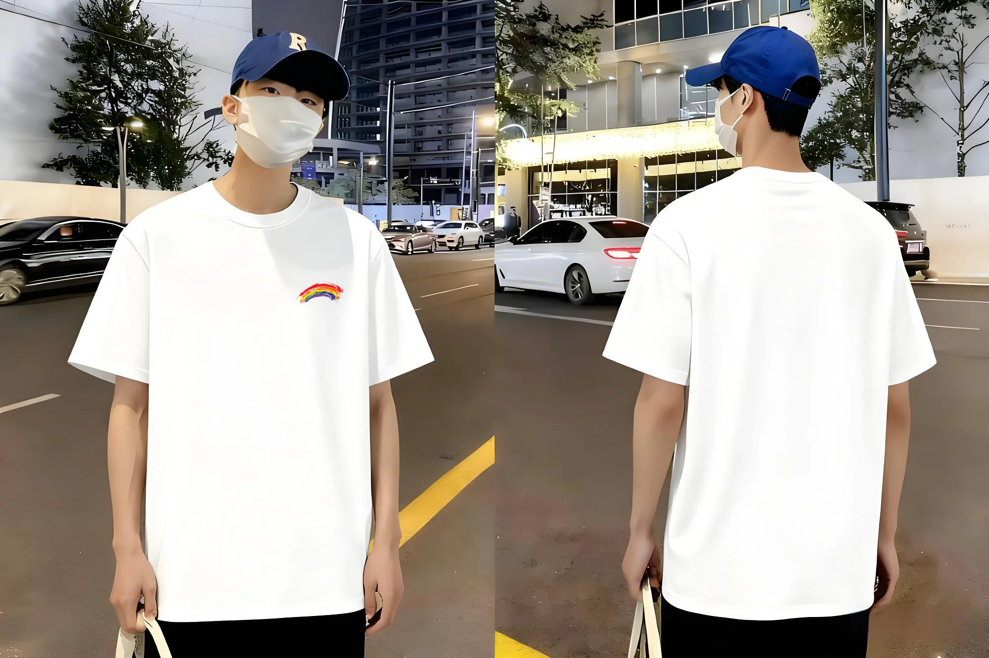 

Новинка 2025 года, футболка с радужным принтом, белая хлопковая футболка, уличная одежда, повседневный топ унисекс с короткими рукавами для мужчин и женщин, удобная модная базовая футболка