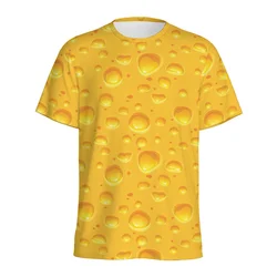 Cartoon Cheese Chocolate Pattern T-shirt For Men Kids 3D Printed T Shirt Summer Loose Short Sleeve Tops Street Round Neck Tees