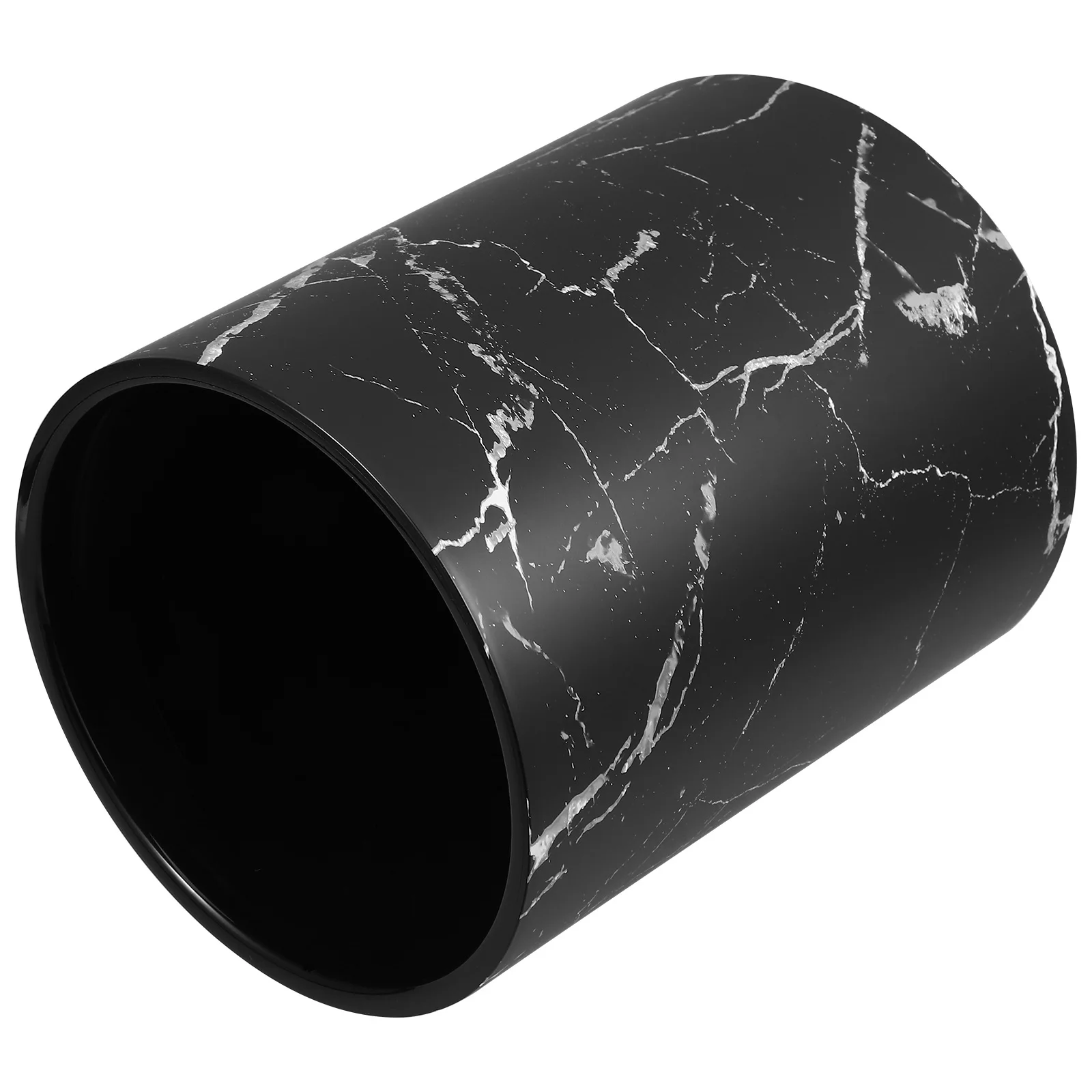 

Marble Waste Bin 12L Black Medium Office Bedroom Bathroom Garbage Can Reusable Longtime Kitchen Storage Bin Easy