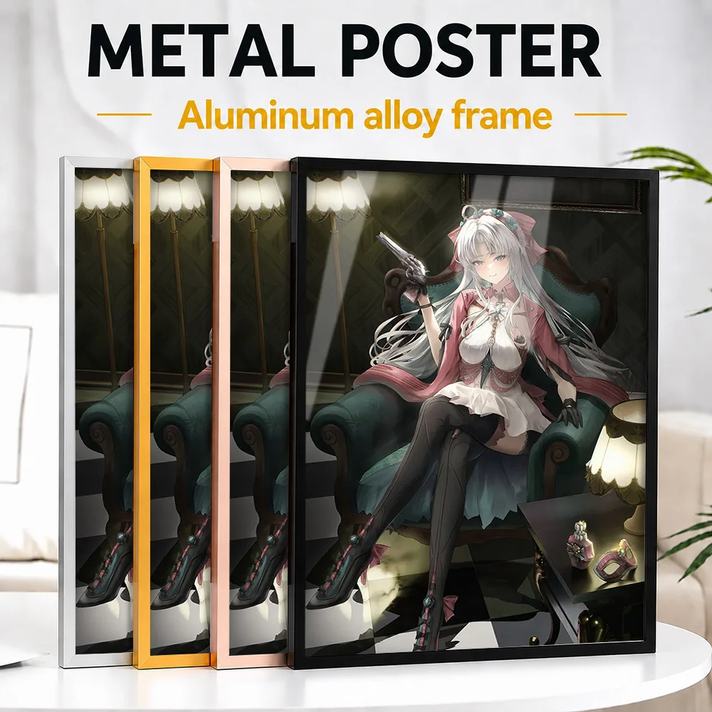 Wuthering Waves Carlotta Framed Metal Print Customized Hero Tribute Wall Art Perfect Within Game Room As Cosplay Enthusiasts