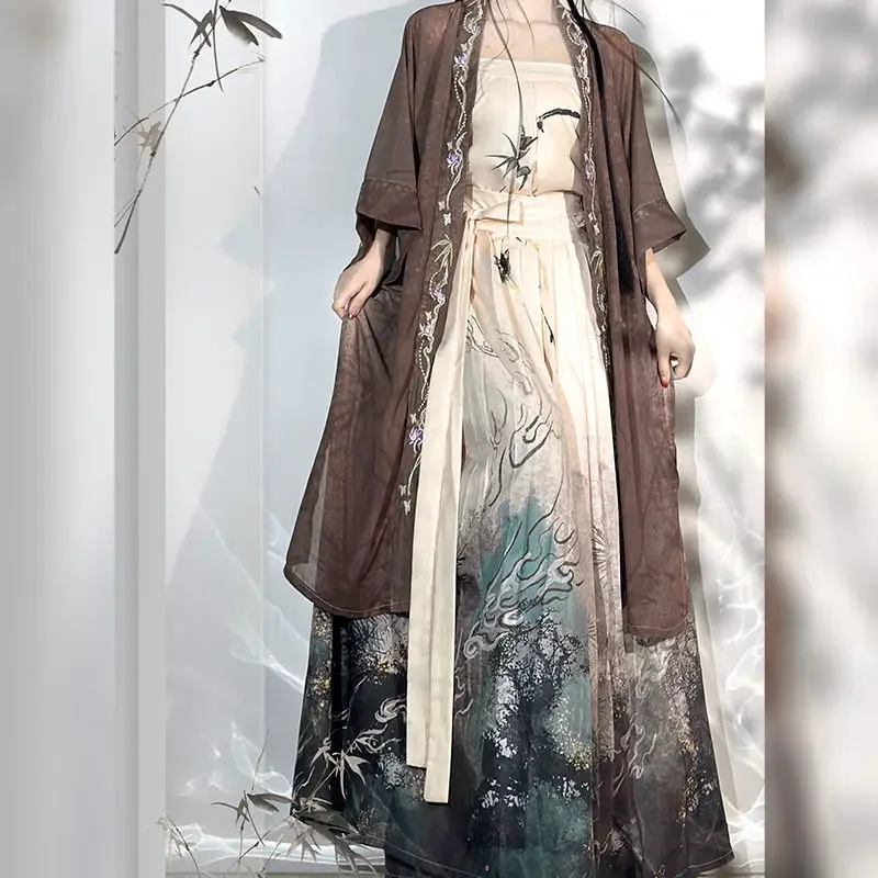 Chinese Ancient Style Sweet Hanfu Dress Women Chic Embroidery Traditional Princess Dance Party Dress Fairy Oriental Costume