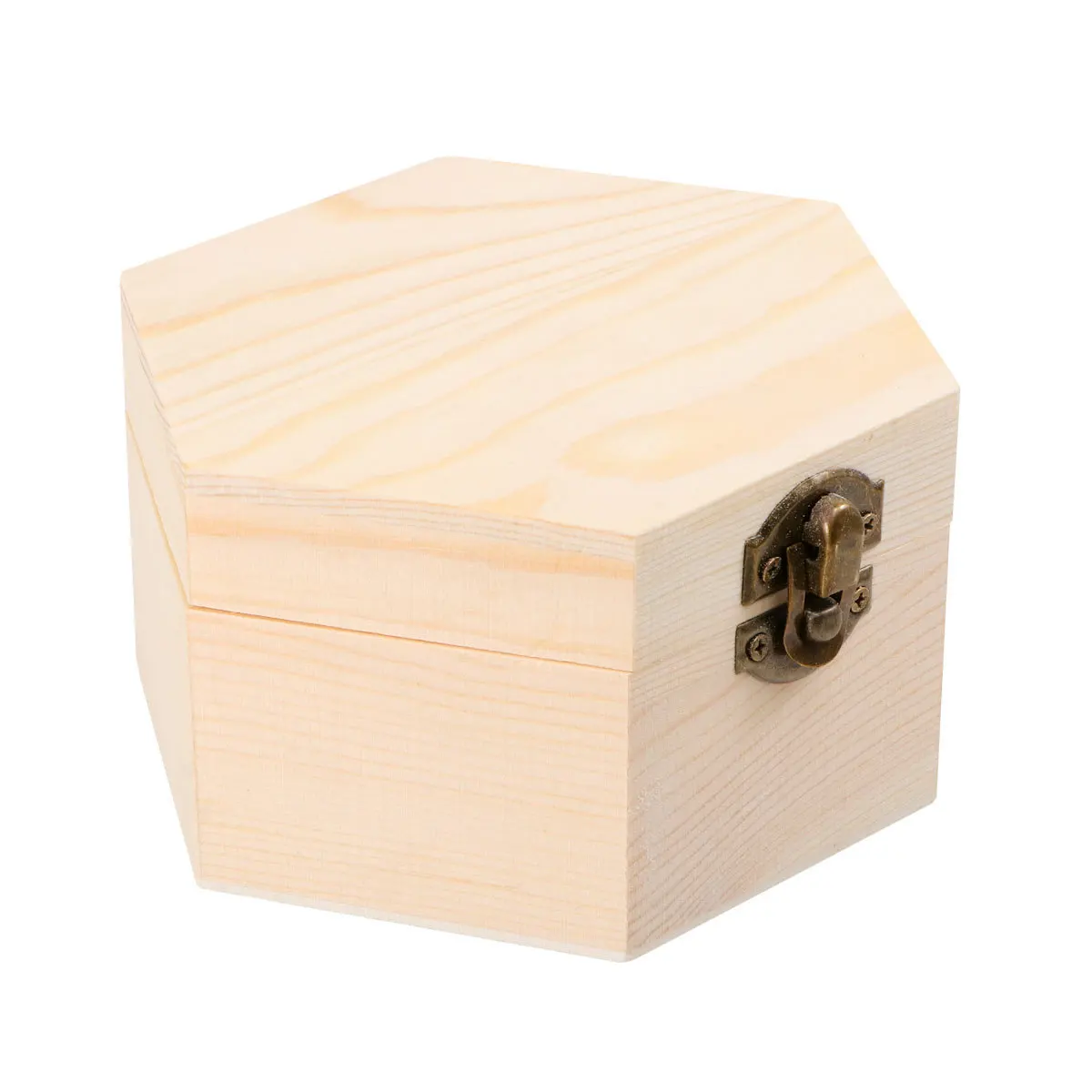 

2Pcs Small Hexagon Wood Box Natural DIY Solid Color Storage Case for Valentine Packaging Soap Flower Gift Soap Flower Box