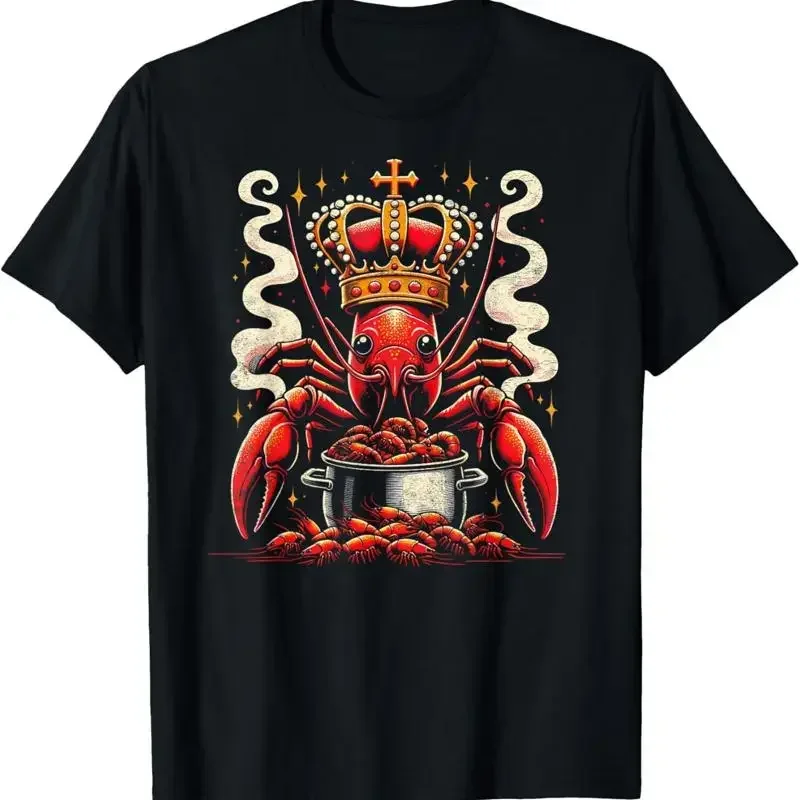 NEW LIMITED Crawfish King Of The Boil Louisiana Cajun Seafood T Shirt