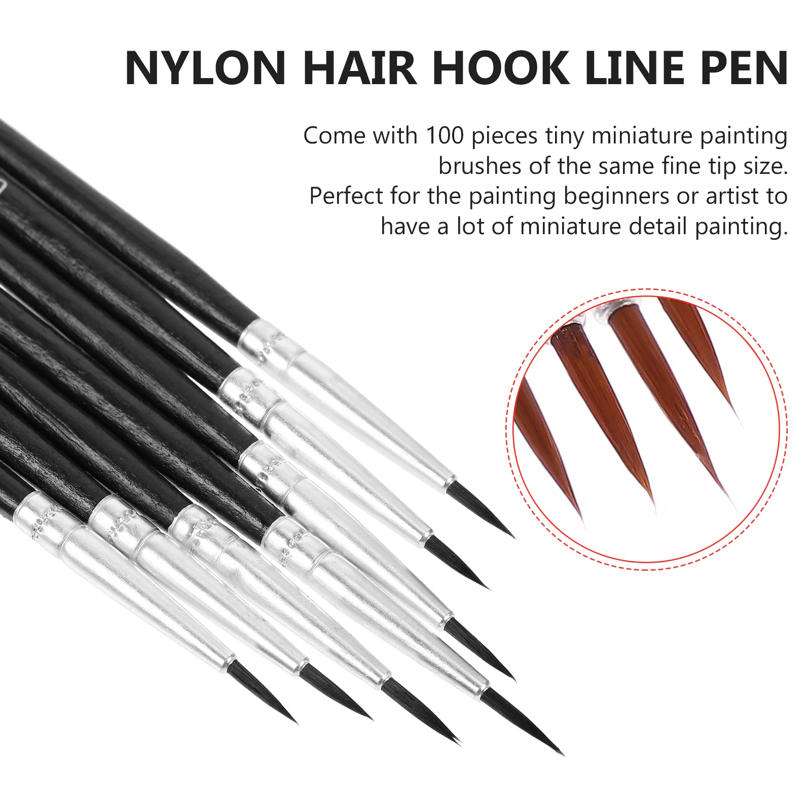 

100Pcs Nylon Head Paint Brushes Artist Detail Paint Brush Set for Acrylic Oil Watercolor Nail Art Painting Painting Brush