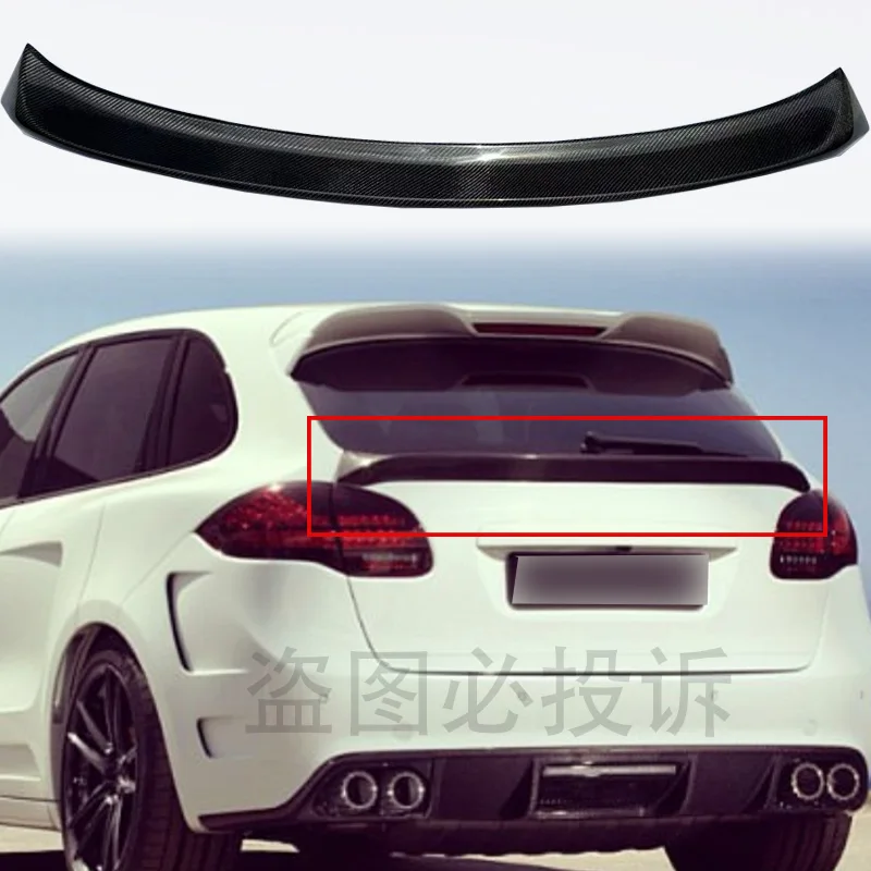 

Suitable for Porsche 2011- 2017 Cayenne 958 True Carbon Fiber/FRP Black Middle Wing Rear Wing Luggage Lip Top Spoiler Auto Parts