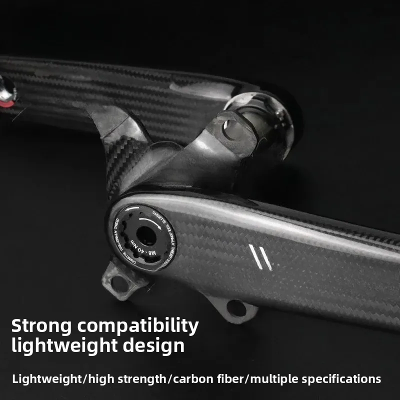 Carbon Fiber Crankset For Road Bike, 24mm Titanium Alloy Spindle EASTON Interface Lightweight Crank Arms