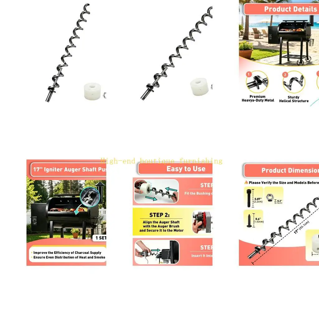 L9NB Replacement Feed Rod Set for Pellet Smoker 17in Service Part with Sleeve Hardware, Screw, Bolt, and Nut for Repair Review