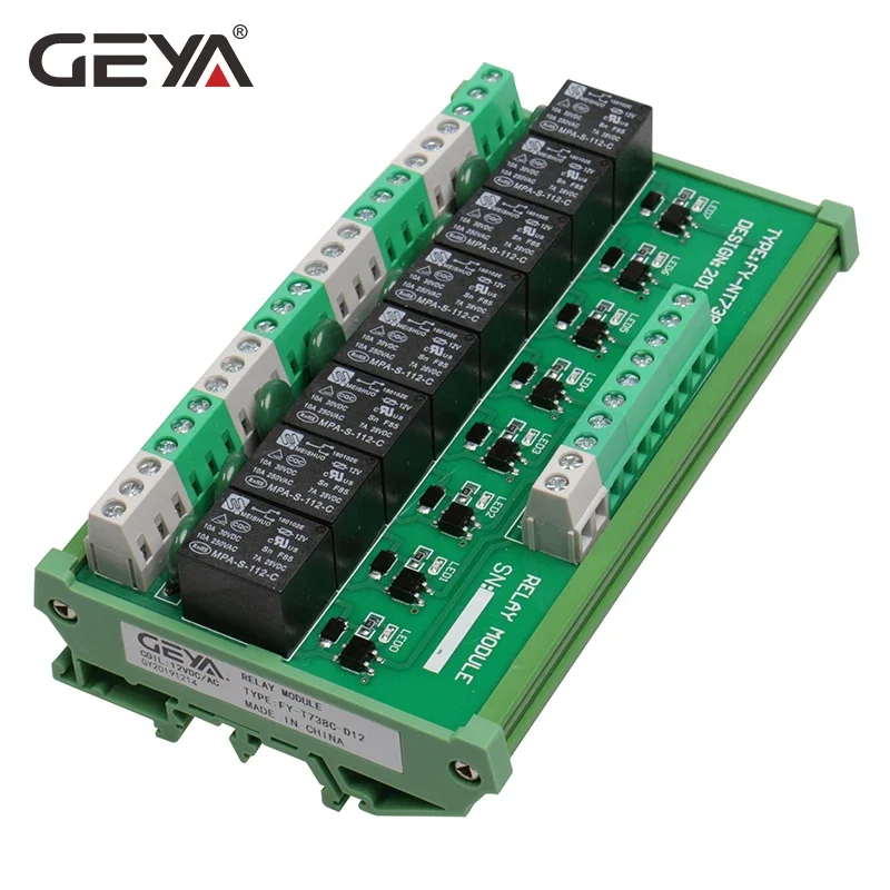 GEYA 8 Channel Relay Module DC 24V 12V Intermediate Power Relay Control Switch 5VDC