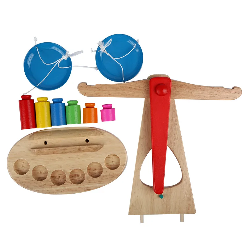 New Montessori Educational Toy Wooden New Balance Scale Toy  For Kids Baby