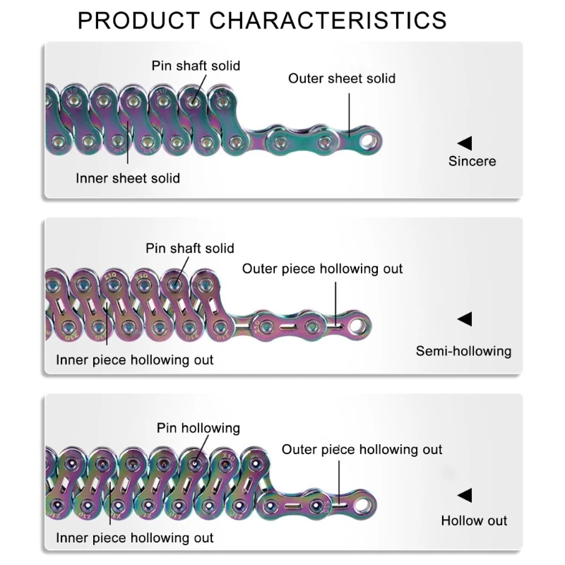 

High Performances Cycling Chain Light Weight Bicycles Chain Bicycles Missed Link for Reliability Gear Shifting