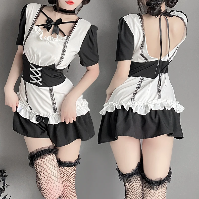 Lolita Amine Maid Cosplay Clothes Black Kawaii Servant Dress Woman Waitress Party Stage Costume Japanese Cafe Outfit Couple Gift