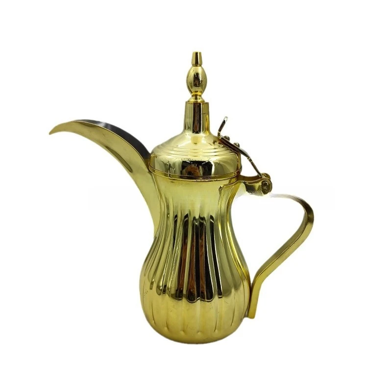 Stainless steel kettle Middle East gold silver teapot Hawkbill coffee pot three-dimensional striped coffee pot