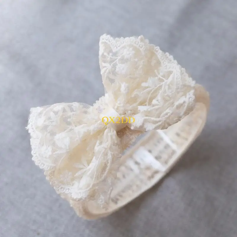QX2D, lazos elásticos para cabello para niños pequeños, diadema encaje princesa para niña, diadema ancha nailon con