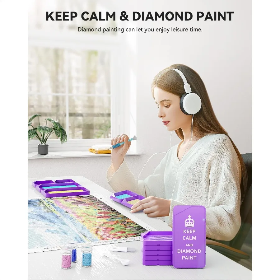 10Piece Interlocking Diamond Art Trays Kits for Adults Stackable Diamond Painting Accories and Tools