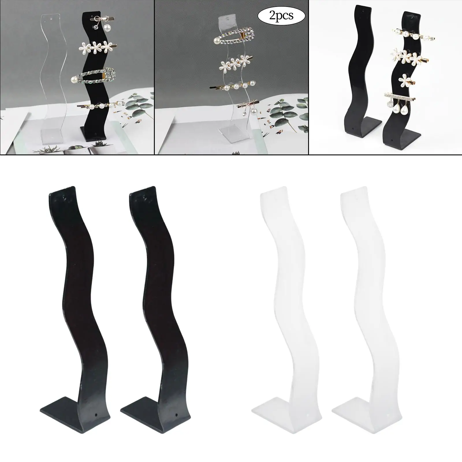 2Pcs Hair Clip Display stand Storage Bracket Gifts Barrettes Hair Pins T# Support Rack Headwear Holder for Retail Home