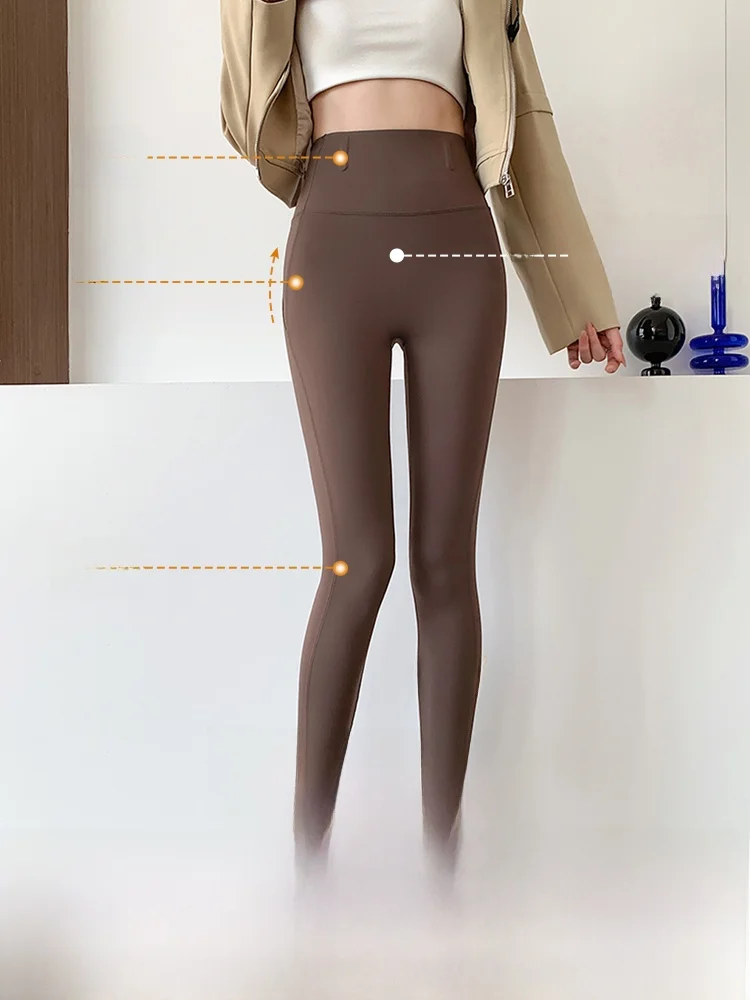 Women's Yoga Pants Thin Spring Autumn New Boting arkskin Tummy Control Butt Lifting Pants Long Leggings Nylon Spandex