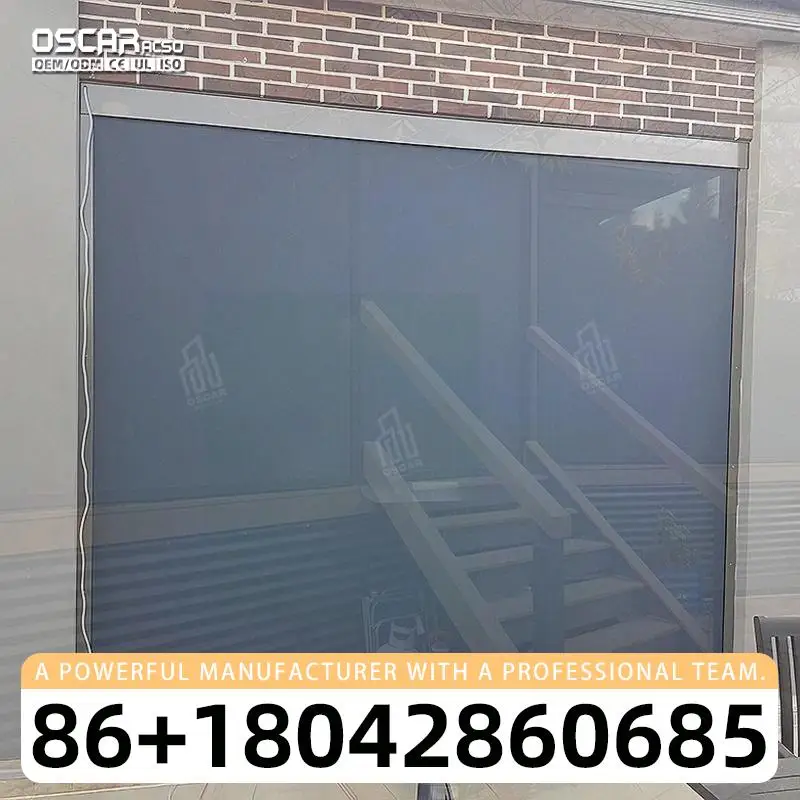 

Индивидуальные уличные электрические моторизованные рулонные шторы в Европе и Северной Америке, водонепроницаемые, ветрозащитные, с умным экраном, высокая повторность