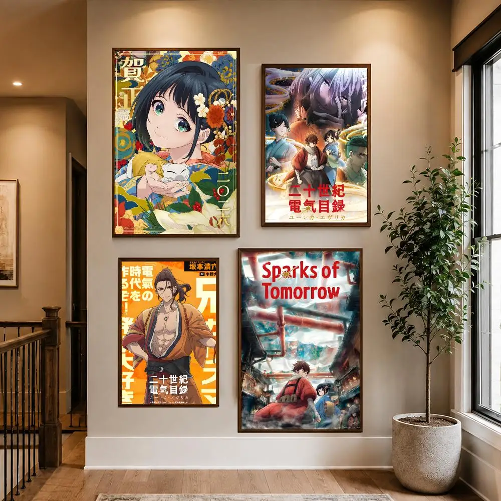 Anime S-Sparks of Tomorrow Poster HD Waterproof PP Self-Adhesive Removable Wall Art Poster for Bedroom Cafe Gym Home Decor Gift