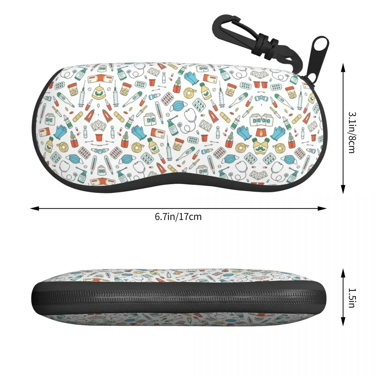 Custom Healthcare Items Pattern Shell Glasses Case Unisex Fashion Nurse Pattern Eyeglasses Case Sunglasses Protector Box