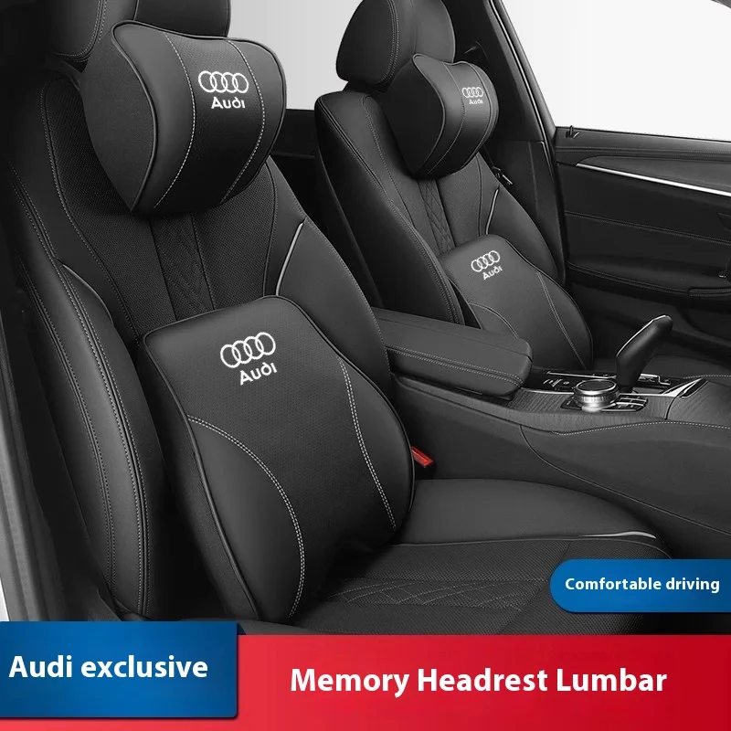 

For Audi RS6 C6C5 B5 B6 B7 B8 B9 D3 Q3 Q5 Q7 TT A1 A3 A4 A5 A6 A7 Car Neck Pillows Car Headrest Cushion Support Seat Car Goods