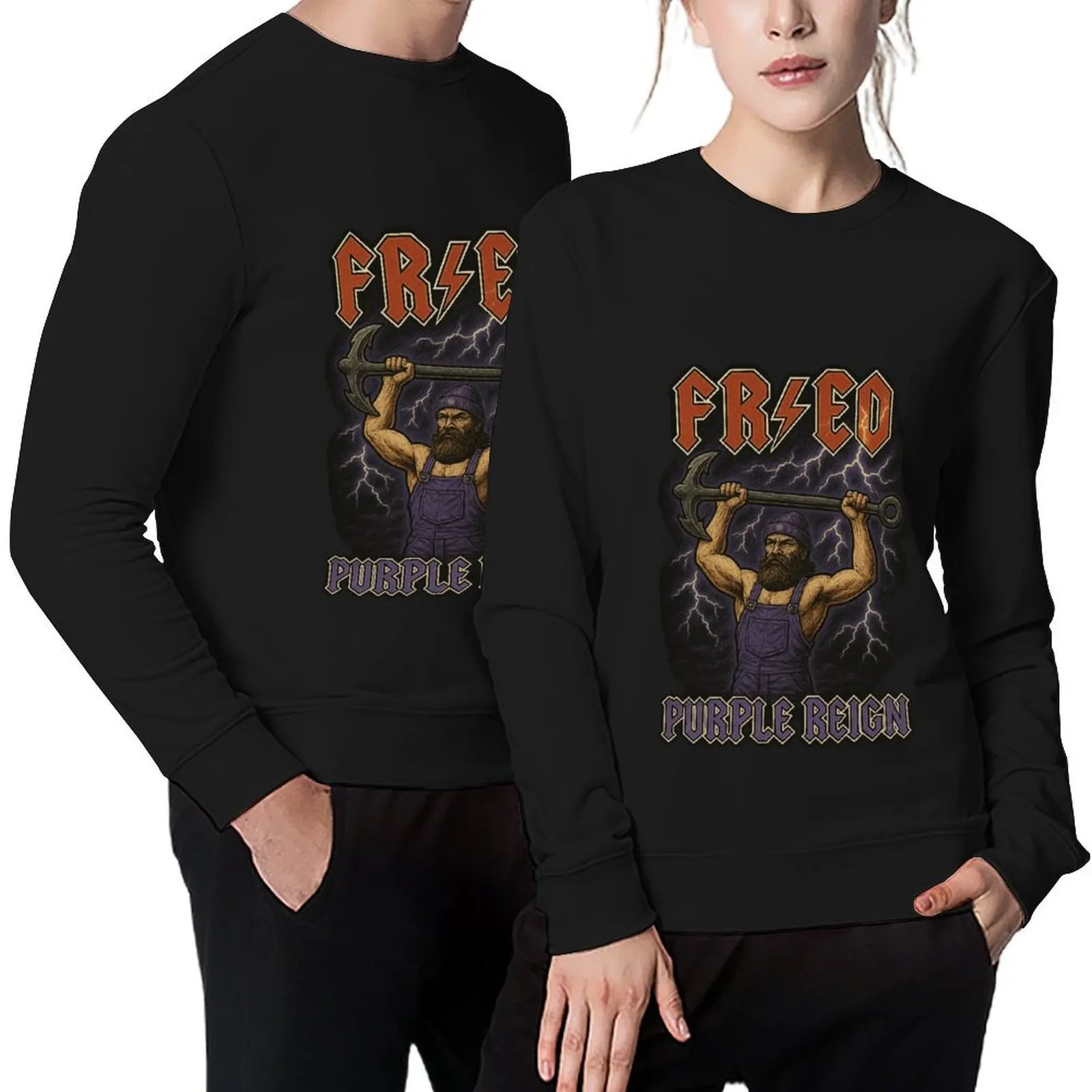 

ACDC / FREO Purple Reign Podcast Mashup Pullover men clothes korean style clothes autumn mens designer clothes sweatshirt