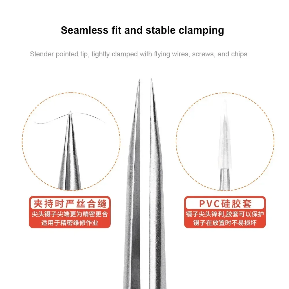 YCS AK-00 High Precision Ultra-Pointed Tweezers for Mobile Phone PCB Motherboard IC Chip Flying Wire Hand DIY Repair Tool
