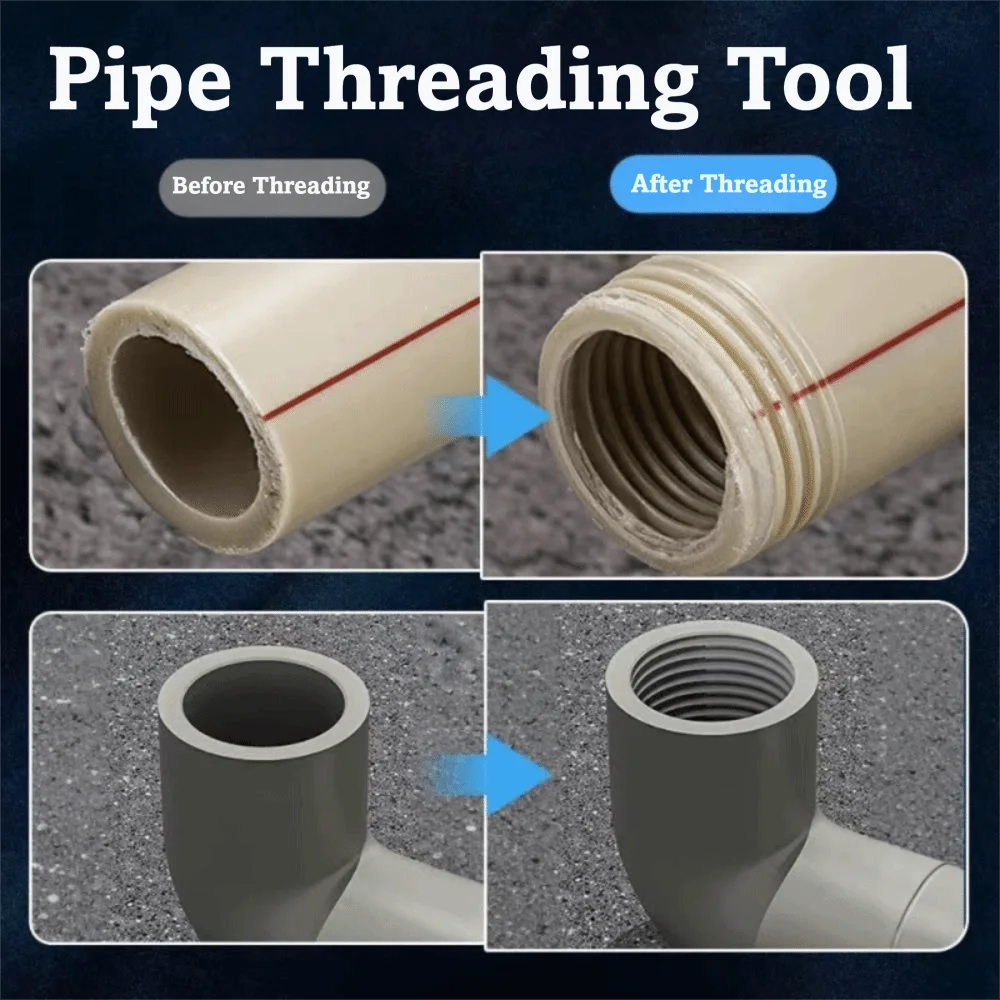

1 Inch Pipe Threader Multi-Use Easy-Operate Pipe Tapping Tool All-Purpose Powerful Claw Universal Thread Tool Plumbing Work