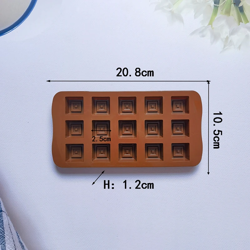 Classical Chocolate Mold Square Candy Gummy Ice Cube Tray Treats Keto Bombs Crayons Wax Melts Kitchen Accessories Baking Items