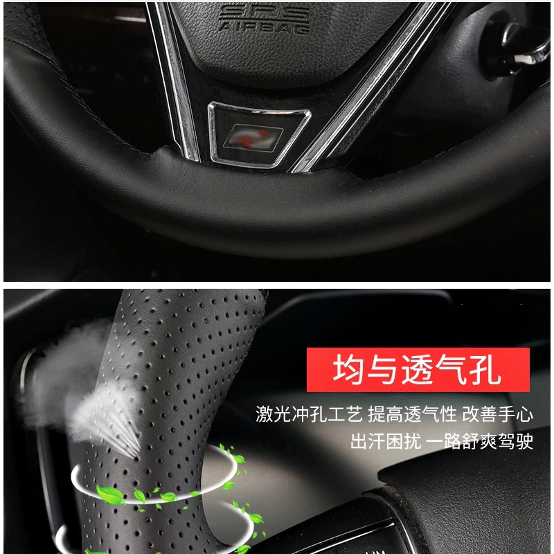 DIY Hand Sewing Steering Wheel Cover for VOLKSWAGEN Id3 Id4 Id4 Crozz ID6 ID4X Car Genuine Leather Interior Accessories