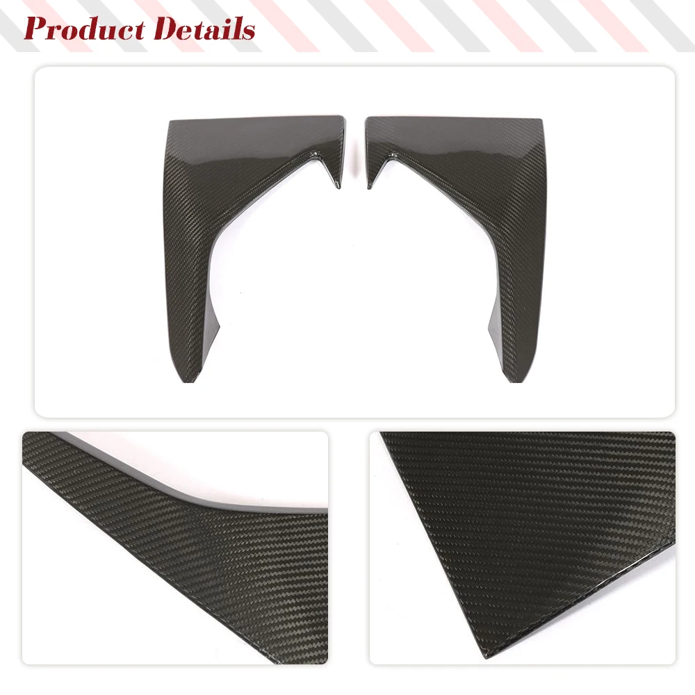 For BMW F87 M2 2016 2017 2018 Car Dry Carbon Fiber Front Bumper Upper Splitters Lip Front Canards Fins Winglets
