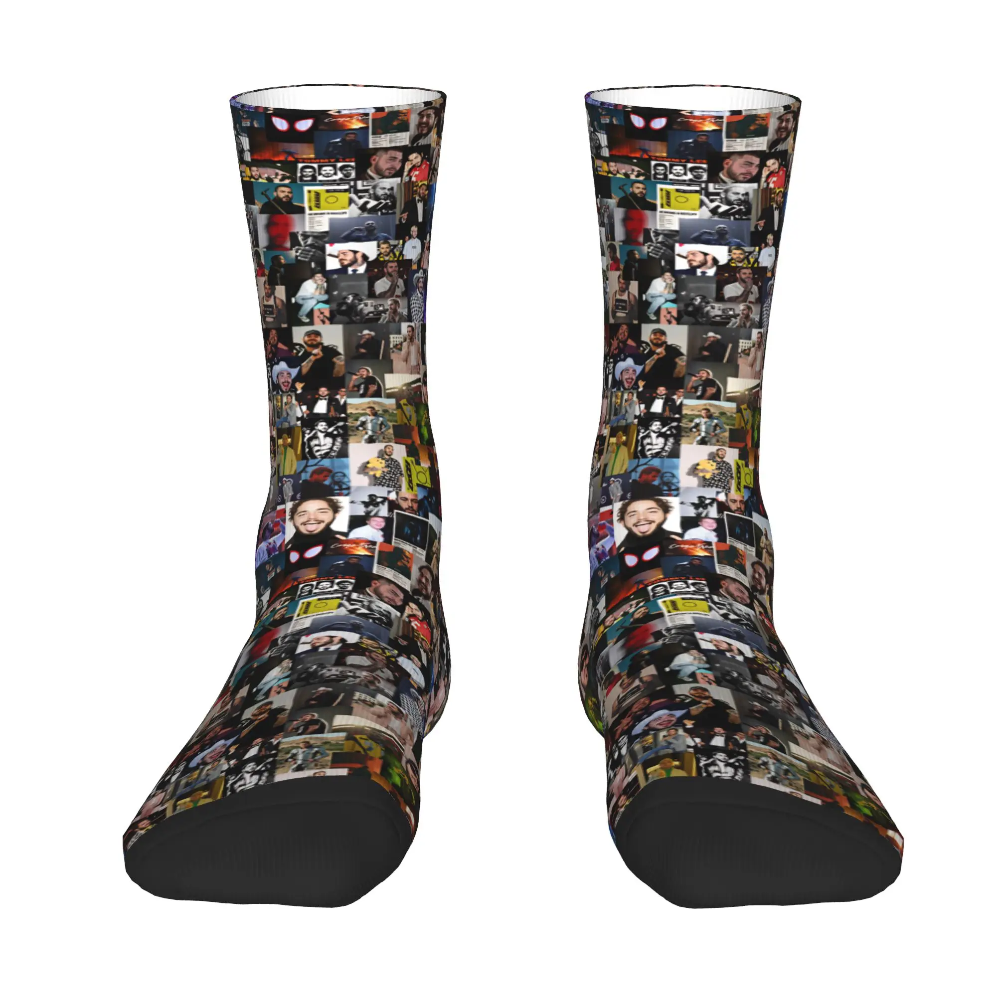 Novelty Men's P-Posts Popular Rapper M-Malones Dress Socks Unisex Warm Breathbale 3D Printed  Crew Socks