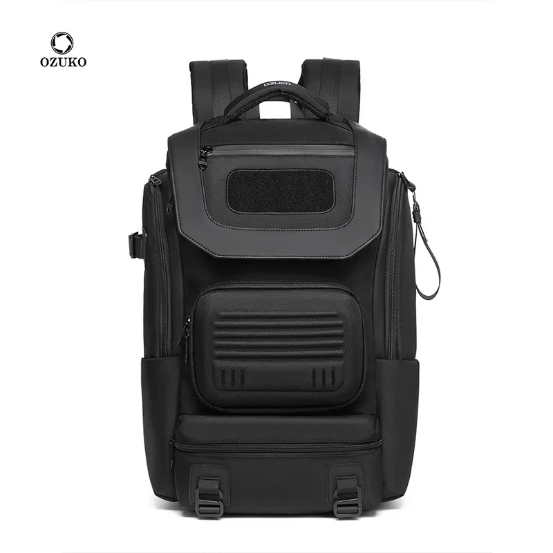 Ozuko Men's Multi Functional Backpack Outdoor Tactical Travel Bag 15.6 Inch Laptop Backpa Large Capacity Waterproof Business Bag
