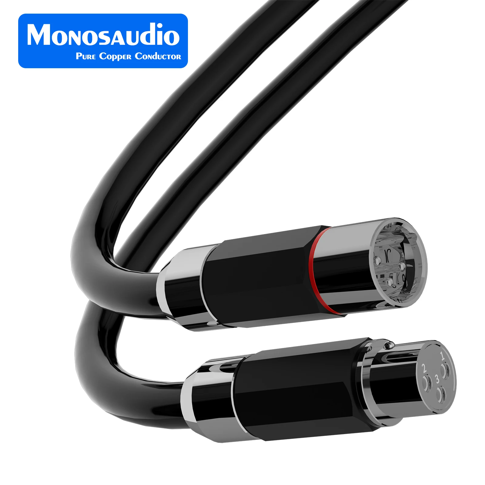 Monosaudio No-solder XMF709R Rhodium Plated Pure Copper 3 Pin XLR Connector Screwed Plug DIY HIFI Audio Video XLR Balanced Line