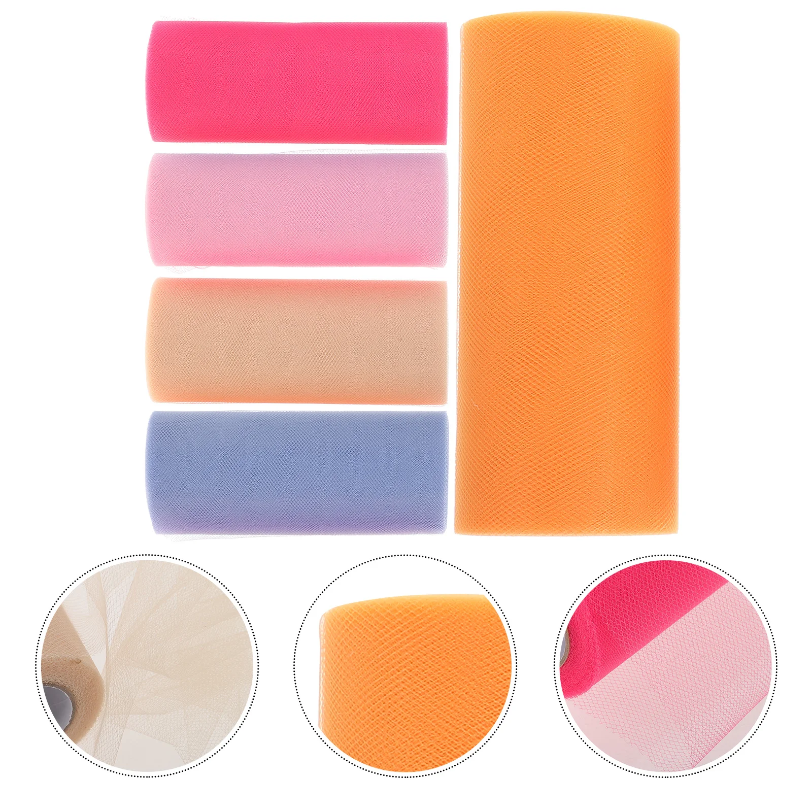 5Pcs Tulle Rolls Poly Mesh Yarn 6 Inch 25 Yards Each Wedding Party DIY Craft Table Decorations Bow Tutu Skirt Gift Wrapping