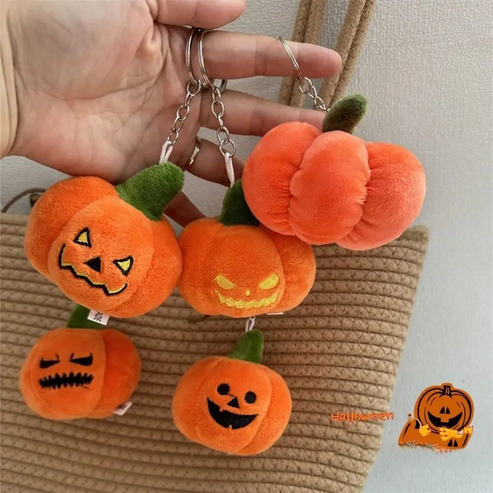 Lovely Cartoon Pumpkin Plush Keychain host Hanging Halloween Pendant Stuffed Cute Backpack Charm Keyring
