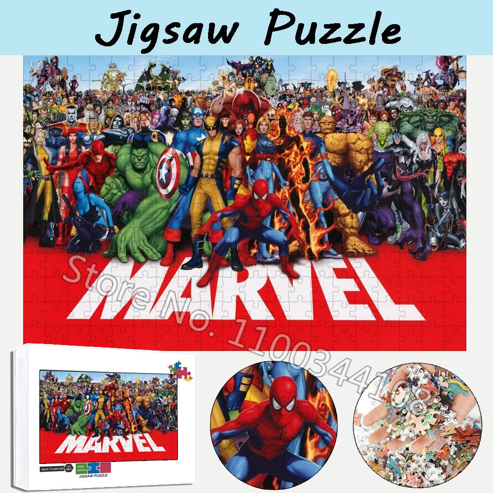 

Disney Movie 300/500/1000 Pieces Puzzles The Avengers Superheros Jigsaw Puzzle for Children's Handmade Gifts Home Decoration