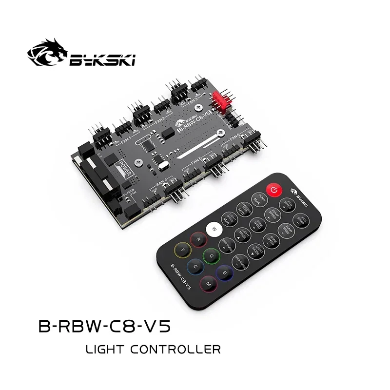 

Bykski RBW Controller for Block FAN 5V RGB LED Strip Light / Support Motherboard 5V 3PIN ADD Header Only for Bykski B-RBW-C8-V5