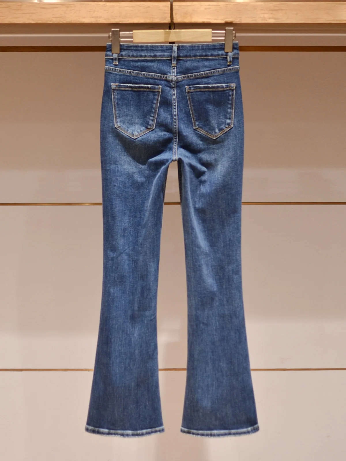 High Waist Slimming Blue Jeans Women's Casual Waed Denim Pants High Waist Bell Bot Comfortable Long Trousers for Women