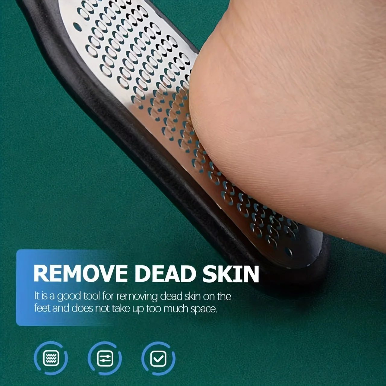 Lima e rimozione professionale per piedi in acciaio inossidabile con manico e paraspruzzi, raschietto per luce morta adatto per rimuovere